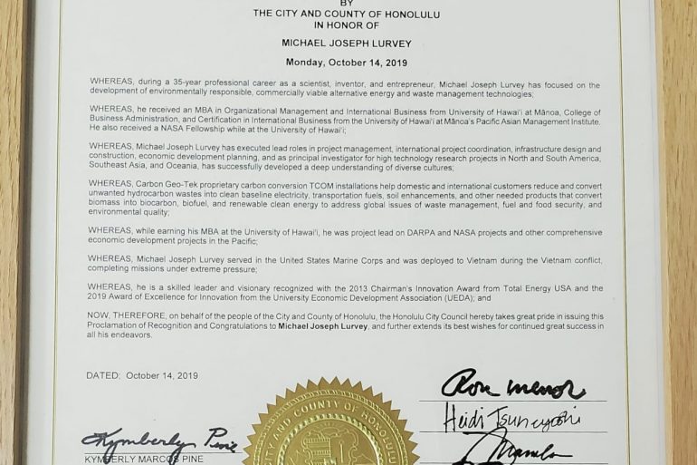 City Council Certificate 2019